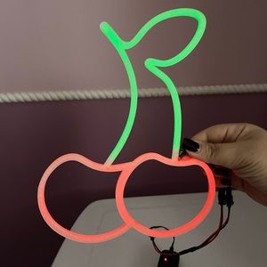 Neon Cherry Sign with battery pack